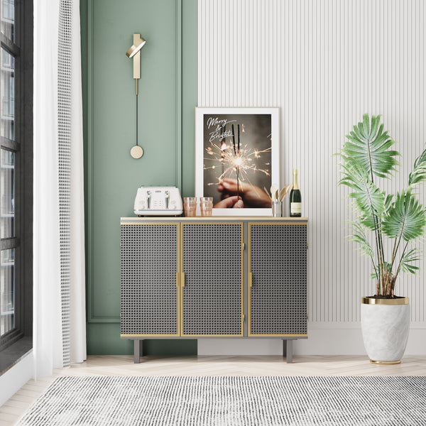 Modern Sideboard, Freestanding Sideboard Storage Cabinet Entryway Floor Cabinet for Living Room Office Bedroom