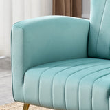 Modern Velvet Accent Chair with Arms, Wingback Reading Chair