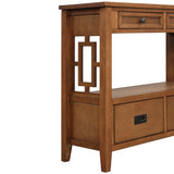 Farmhouse Pine Wood Console Table Entry Sofa Table with 4 Drawers & 1 Storage Shelf for Entryway Living Room Bedroom Hallway Kitchen