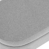 Ottoman Oval Storage Bench, Rubber Wood Legs, Grey（43.5“x16”x16“）
