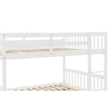 Full Over Full Bunk Bed with Trundle, Convertible to 2 Full Size Platform Bed, Full Size Bunk Bed with Ladder and Safety Rails for Kids, Teens, Adults