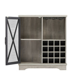 JHX Single door wine cabinet with 16 wine storage compartments (Gray, 31.50" W*13.78" D*35.43" H)