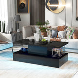 Coffee Table Cocktail Table Modern Industrial Design with LED lighting