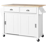Kitchen Cart with Drop-Leaf Countertop