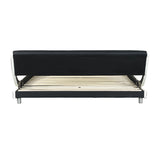 Queen Faux Leather Upholstered Platform Bed Frame, Curve Design