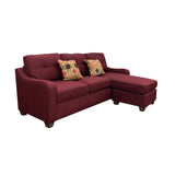 Red Sectional Sofa & 2 Pillows in Red Linen