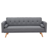 Dark Grey Double Corner Folding Sofa Bed, Two Throw Pillows
