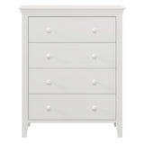 3 Pieces Traditional Concise Style White Bedroom Sets, Nightstand+Chest+Full Bed