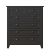 DRAWER DRESSER CABINET，BAR CABINET, storge cabinet, lockers, retro shell-shaped handle, can be placed in the living room, bedroom, dining room, black