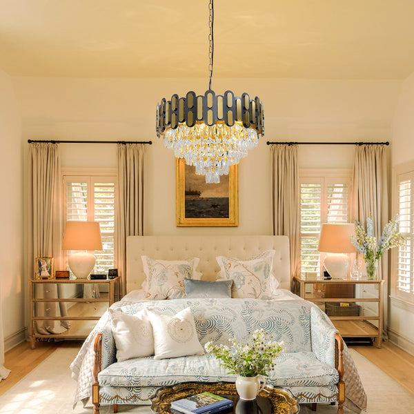 Modern American pendant diamond crystal chandelier -8 bulbs