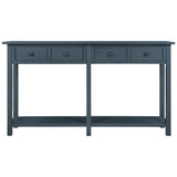 TREXM Rustic Brushed Texture Entryway Table Console Table with Drawer and Bottom Shelf for Living Room（Antique Navy）