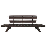 Outdoor Adjustable Patio Wooden Daybed Sofa Chaise Lounge with Cushions for Small Places, Brown Finish+Gray Cushion