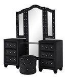 Queen 4 Piece Vanity Upholstered Bedroom Set