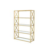 Milavera Bookshelf in Gold & Clear Glass