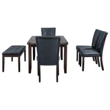 6-piece Faux Marble Dining Table Set  with one Faux Marble Dining Table