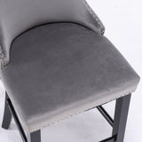 Contemporary Velvet Upholstered Wing-Back Barstools
