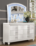 Queen 4 PC LED Bedroom set made with Wood in White
