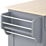 Kitchen Island Cart with Two Storage Cabinets - wine Rack, Two Drawers - Spice Rack