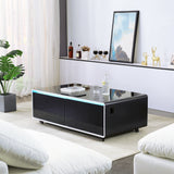 Black Smart Coffee Table Fridge