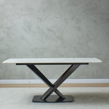 Artificial Stone Dining Table With Black Frame