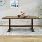 Retro Style Dining Table 78” Wood Rectangular Table, Seats up to 8