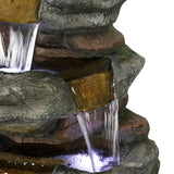 47” Tall Indoor/Outdoor Water Fountain Waterfall simulated rock With LED