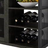 Wine Bar Cabinet, Liquor Storage Credenza, Sideboard with Wine Racks & Stemware Holder