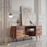 TV Stand Mid-Century Wood Modern Entertainment Center Adjustable Storage Cabinet TV Console for Living Room