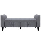Queen 4-Piece Bedroom Set Upholstered Platform Bed with Two Nightstands and Storage Bench