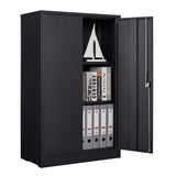Metal Storage Cabinet with Locking Doors and Adjustable Shelf, Folding Filing Storage Cabinet , Rolling Storage Locker Cabinet for Home Office,School,Garage, Black