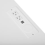 Nightstand with 2 Drawers, USB Charging Ports, Wireless Charging and Remote Control LED Light-White