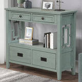 Pine Wood Console Table Entry Sofa Table with 4 Drawers & 1 Storage Shelf for Entryway Living Room Bedroom Hallway Kitchen