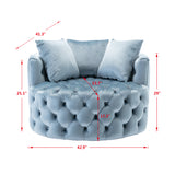 Coolmore Modern  Akili  swivel accent chair  barrel chair  for hotel living room / Modern  leisure chair  Light  blue