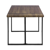 Industrial Rectangular Dining Table, Walnut & Black