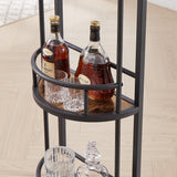 Bar table with bottle holder and glass holder, multifunctional high bar table, can hold 8 bottles of wine and 9 glasses, with side storage.(Rustic Brown,53.3’’w x 15.75’’d x 36.4’’h)