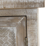 Weathered Wood Cabinet with 1 Drawer and 2 Doors Vintage Accent Storage Chest for Entryway, Living Room