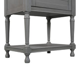 Versatile Nightstand with Two Built-in Shelves Cabinet and an Open Storage, USB Charging Design, Gray