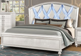 Queen 4 PC LED Bedroom set made with Wood in White
