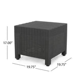 Riley Outdoor Wicker Print 2 Seater Chat Set with Ottomans  Dark Grey
