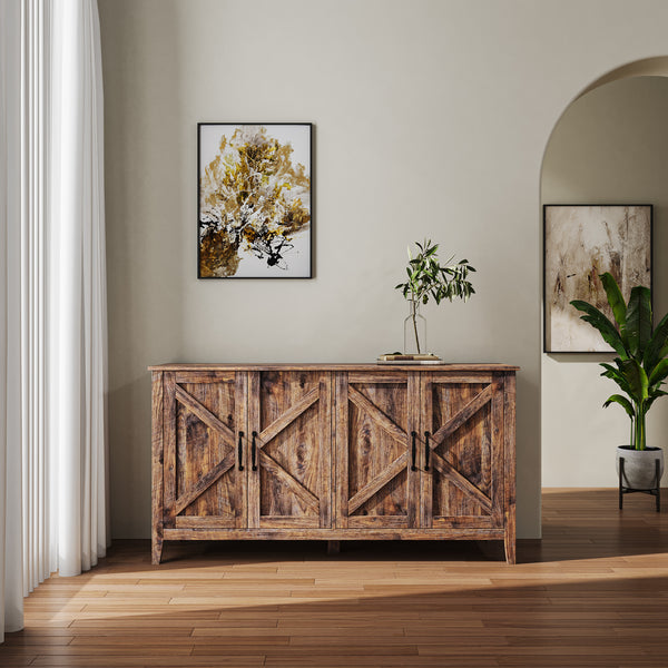TV Cabinet with 4 Doors and 4 open shelves
