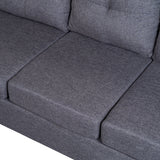 Grey Sectional Sofa Space Saving with Storage Ottoman