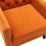 COOLMORE  accent armchair living room chair  with nailheads and solid wood legs