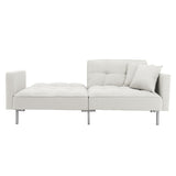 White Convertible Folding Futon Sofa Bed for Compact Living Space