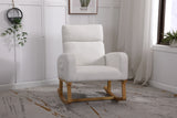 FONDHOME Modern Accent Rocking Chair, Upholstered Kids Glider Rocking Chair for Infants and Children, Teddy Material Comfort Arm Rocker, Lounge Armchair for Living Room, Beige