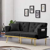 BLACK VELVET SOFA BED