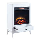 Electric Indoor Fireplace in White Finish