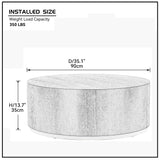 Round Coffee Table side Table for Living Room Fully Assembled Black