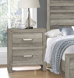 Nightstand Faux Wood Veneer in a Weathered Gray Finish