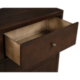 Vintage Aesthetic Solid Wood 6 Drawer Double Dresser in Rich Brown