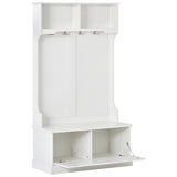 Hall Tree with 4 Hooks, Coat Hanger, Entryway Bench, Storage Bench